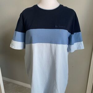 Ben Sherman Navy and Light Blue Color Block Tee